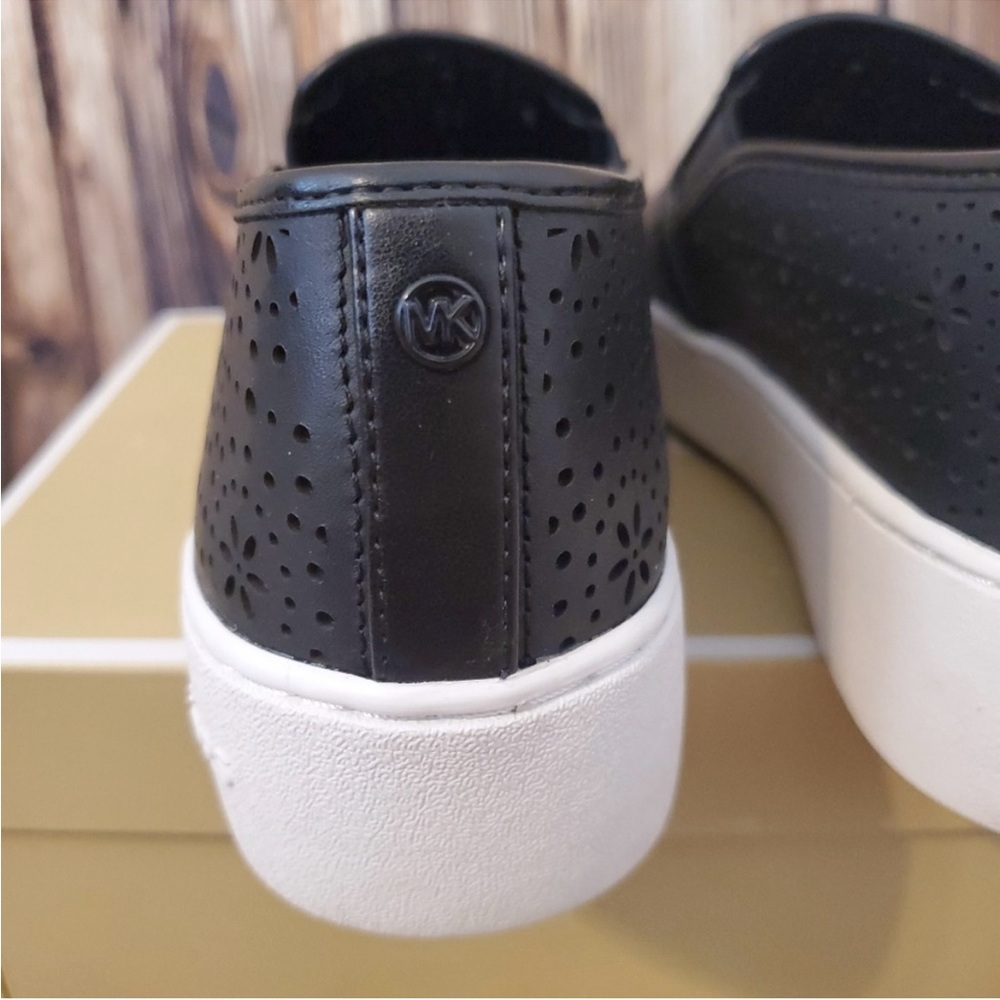 Michael Kors Trent Perforated Leather Slip-On Sneakers - Picture 3 of 5